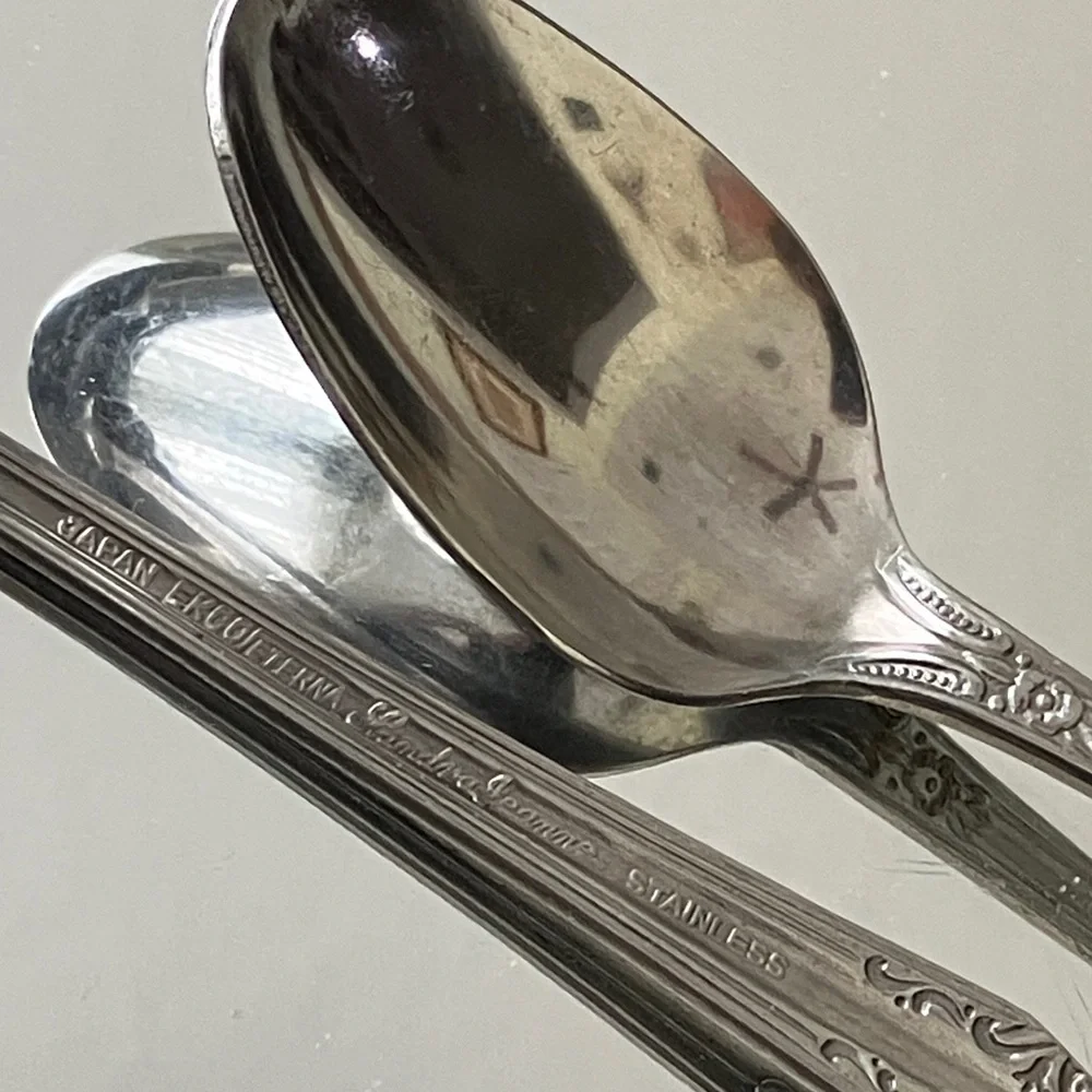 VINTAGE X2 JAPAN EKCO ETERNA SANDRA JEANNE FORGED STAINLESS 7”ICED TEA SPOONS